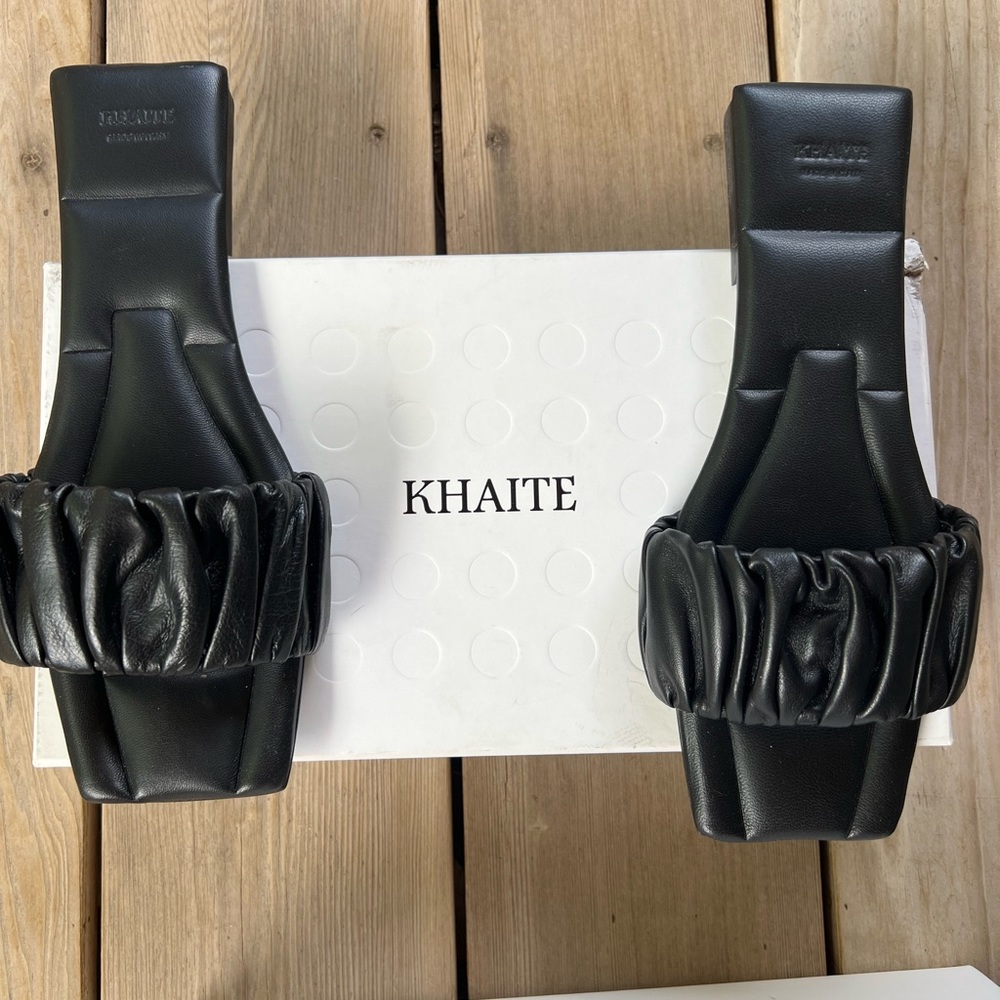 Khaite NIB with tags black slides 8.5